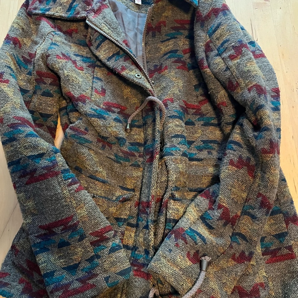 Bongo Multicolor Patterned Trench Coat - image 3